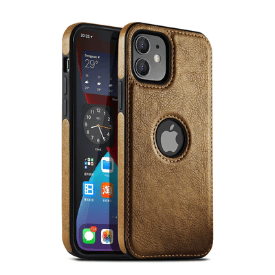 Slim Leather Phone Case Brown / iPhone 15