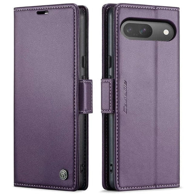 RFID Leather Card Holder Case For Google Pixel Google Pixel 7A / Purple