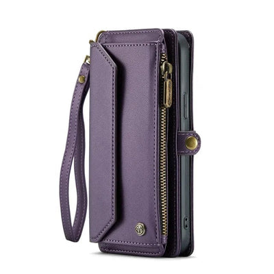 RFID Crossbody Leather Wallet Phone Case iPhone 14 / Purple