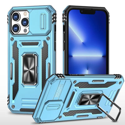 Magnetic Phone Case With Kickstand & Camera Cover iPhone 15 / Sky Blue