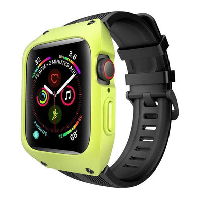 Tough Sports Watch Band With Built In Case Lime & Black / 44mm (Series 4, 5, 6 & SE)