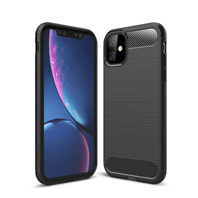 Slim Brushed Carbon Fiber Phone Case iPhone 12 Pro Max / Black