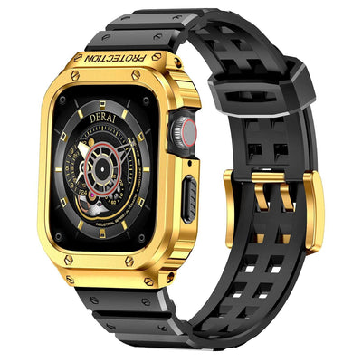 Sports Watch Band With Shockproof Case Gold / 44mm (Series 4-6 & SE)