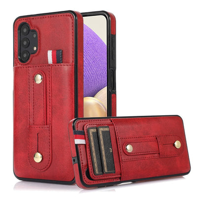 Leather Card Holder Case For Samsung Galaxy A Samsung A73 5G / Red