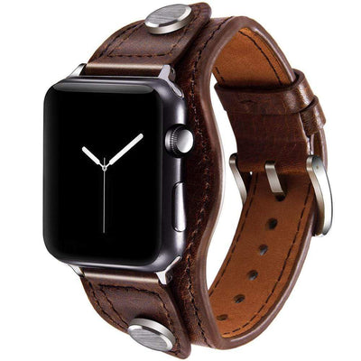 Leather Cuff Watch Band Coffee / 38mm (Series 1, 2 & 3)