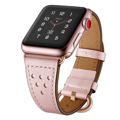 Tapered Leather Watch Band Pink / 38mm, 40mm & 41mm