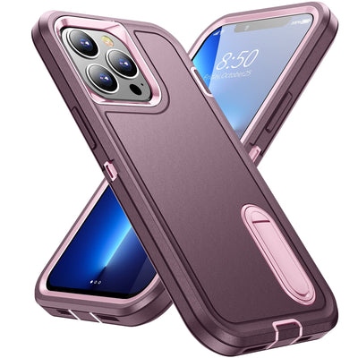 Shockproof Kickstand Phone Case iPhone 13 / Purple & Pink