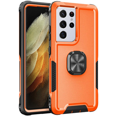 Heavy Duty Magnetic Case With Ring Grip For Samsung Galaxy Galaxy S10 / Orange
