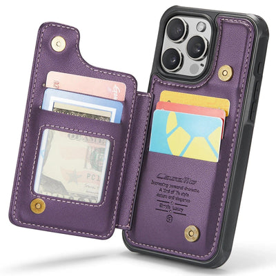 RFID Flip Leather Wallet Phone Case iPhone 6/7/8 / Purple