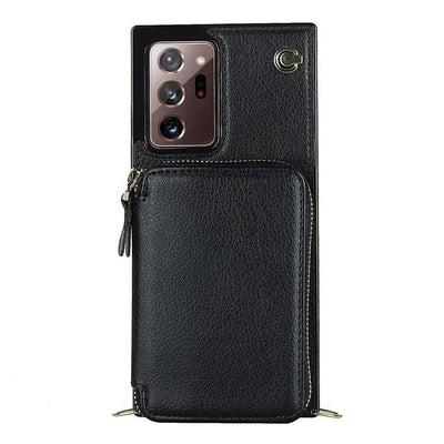 Leather Wallet Case With Lanyard For Samsung Note Samsung Note 9 / Black