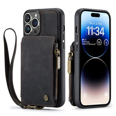 RFID Leather Wallet Phone Case iPhone 14 / Black