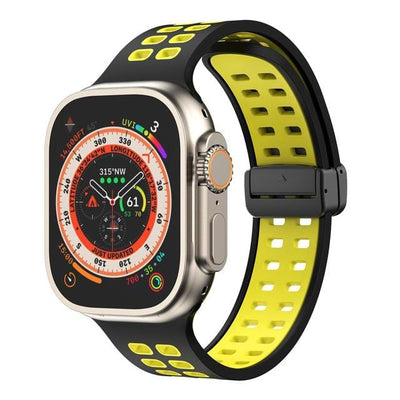 Breathable Magnetic Sports Watch Band Black Yellow/ Black / 38mm, 40mm & 41mm