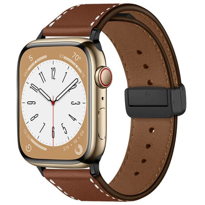 Magnetic Buckle Leather Watch Strap Brown / 38mm, 40mm & 41mm