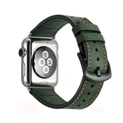 2 Tone Leather Watch Band Green / 38mm, 40mm & 41mm